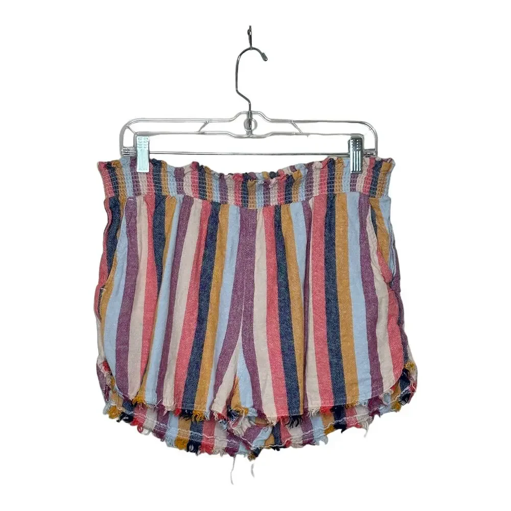 True Craft multicolor stripes pull on shorts size large - Picture 7 of 8